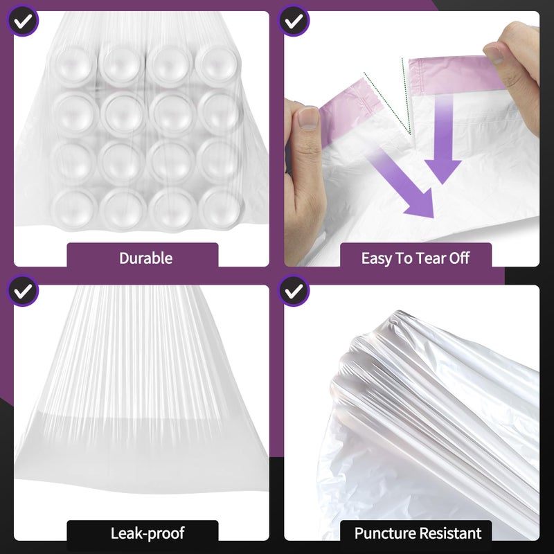 JOYEUX Small Trash Bags 4 Gallon - 90 Count Drawstring Small Garbage Bags, White Mini Trash Can Liners for Bathroom, Bedroom, Office, Faint Scented - Image 3